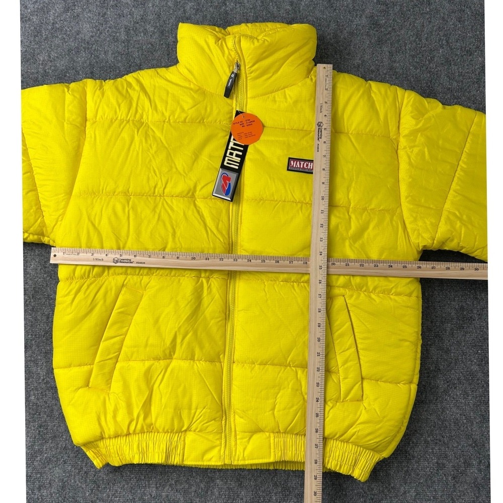 Vintage Match 1 Puffer Jacket Bright Yellow Winter Warm Size XL‎ Rugged NEW - Picture 10 of 10